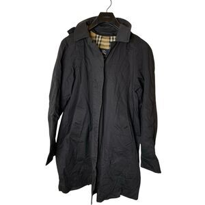 Burberry vintage trench coat nova check black hoodie women's size 8